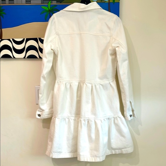 White Denim Button-Up Jacket Dress - Picture 2 of 2